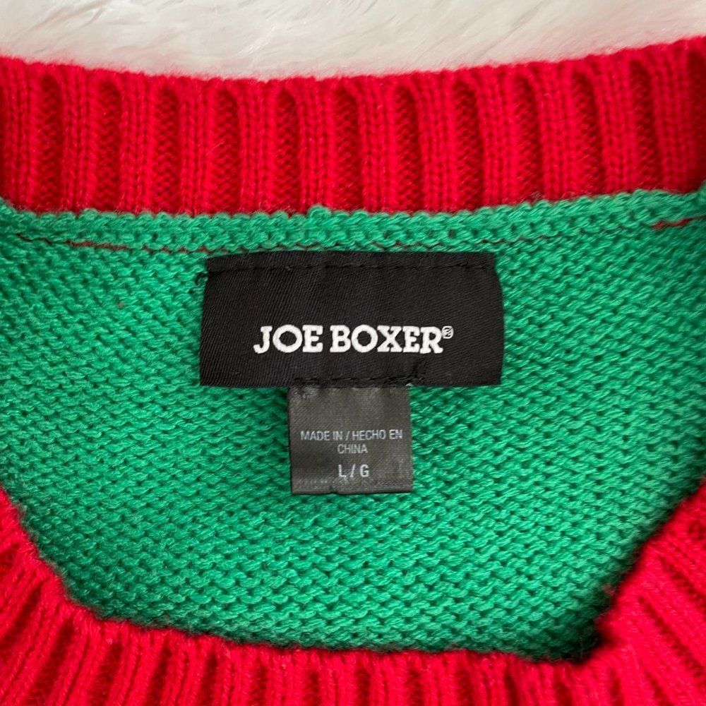 Joe Boxer Christmas Santa Claus Red and Green Sweatshirt Large - Picture 6 of 10